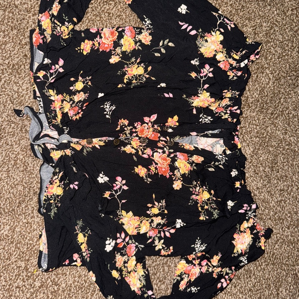 Rewind Black Floral Dress